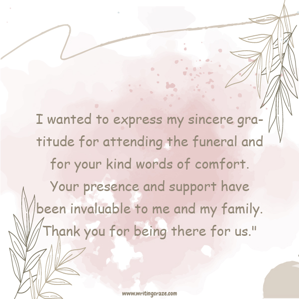 101+ After Funeral Thank You Note Examples