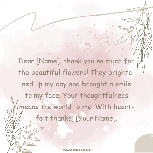 Best Thank You for the Flowers Message Templates