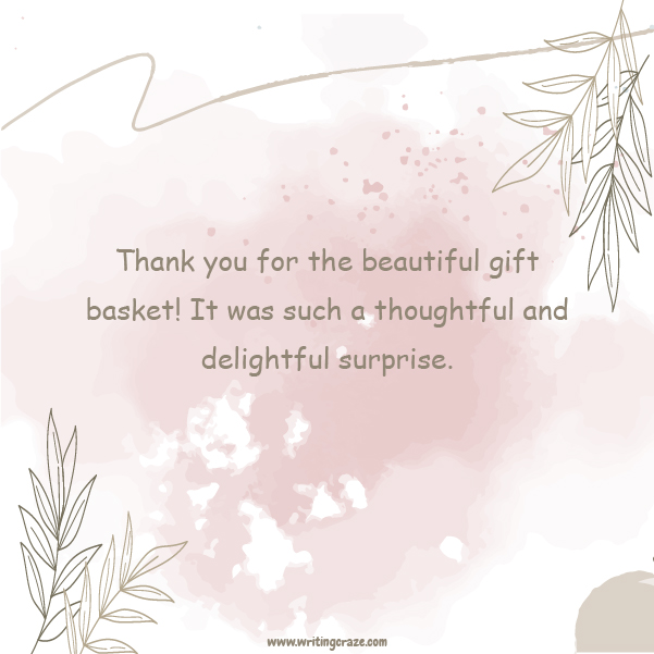 Best Thank You for the Gift Basket Example Notes