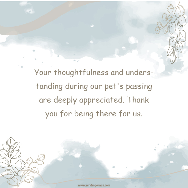 Catchy Pet Loss Thank You Notes Samples