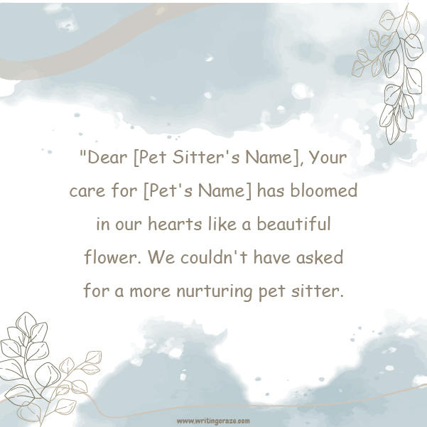 Catchy Pet Sitter Thank You Note Examples Samples