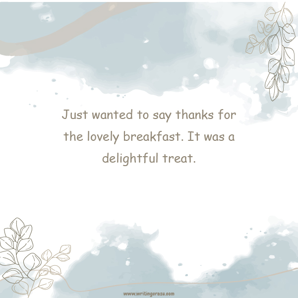 Catchy Thank You Breakfast Messages Sample