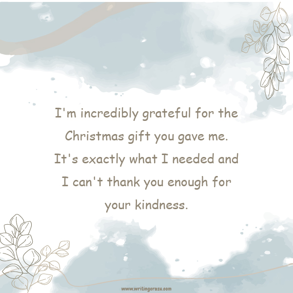 Catchy Thank You for Christmas Gift Messages Sample