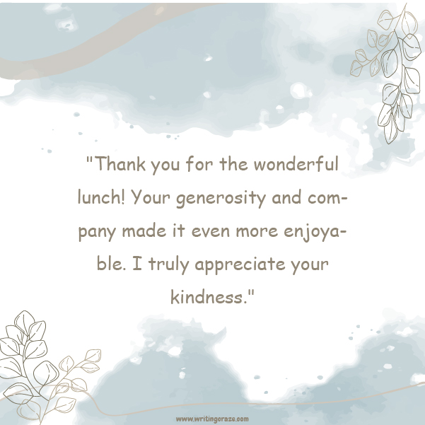 Catchy Thank You for Lunch Messages Sample