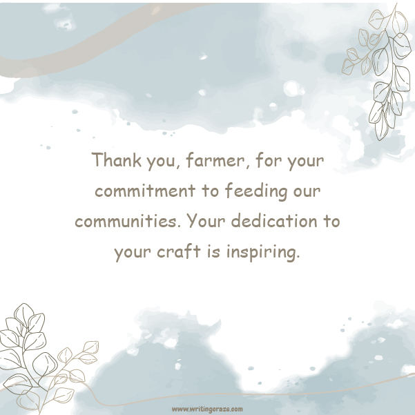 Catchy Thank a Farmer with a Thank You Note Samples