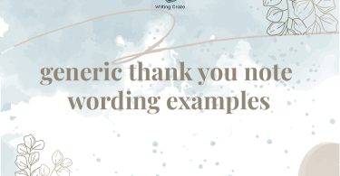 Generic Thank You Note Wording Examples