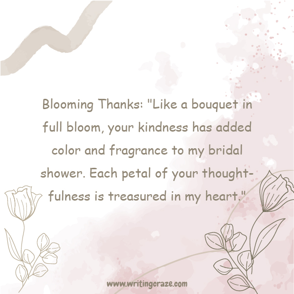 Short Bridal Shower Thank You Note Messages Examples