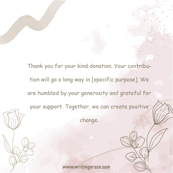 Short Donation Thank You Note Examples