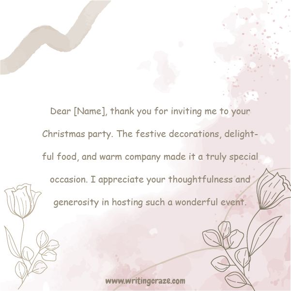 Short Thank Christmas Party Notes Examples