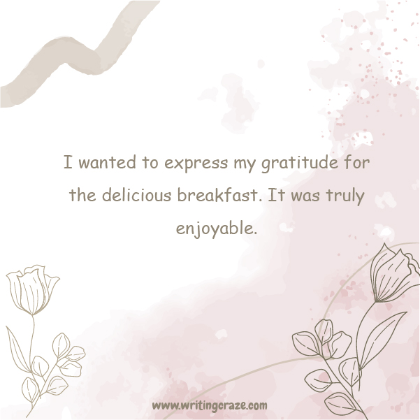 Short Thank You Breakfast Messages Examples