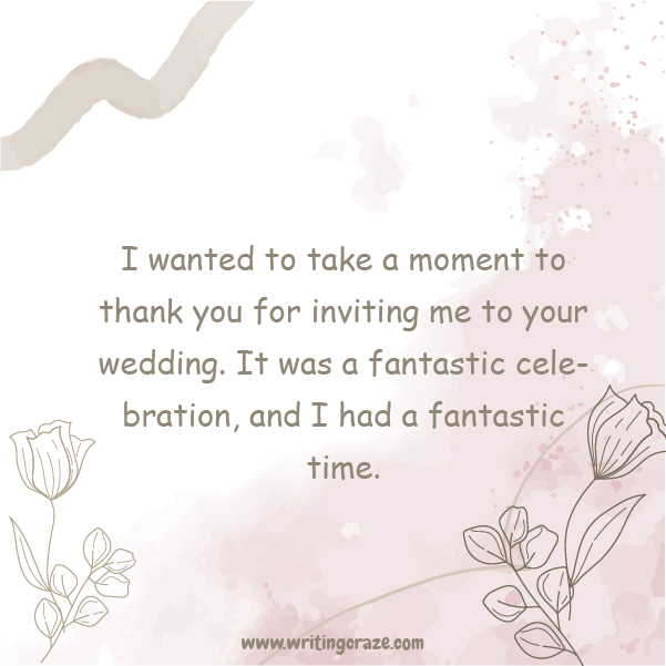 Short Thank You Inviting Wedding Examples