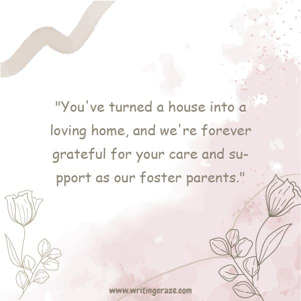 Short Thank You Messages to Foster Parents Examples