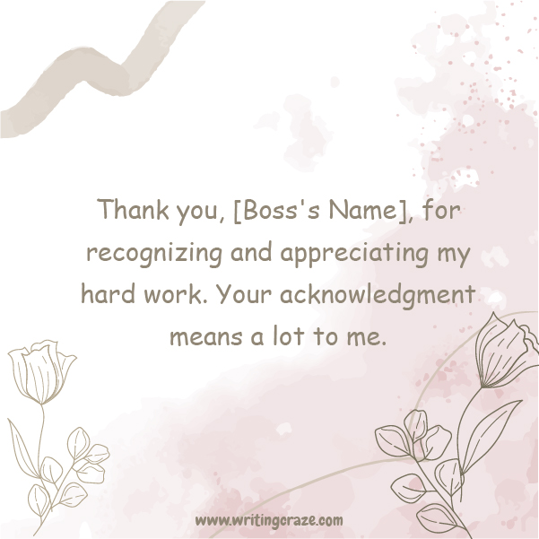 Short Thank You Note to Boss Examples