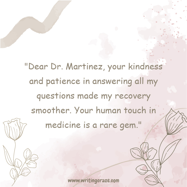 Short Thank You Notes for a Doctor Examples