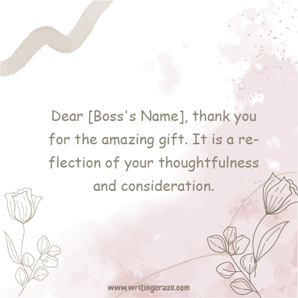 Short Thank You Notes to Boss for Gift Examples