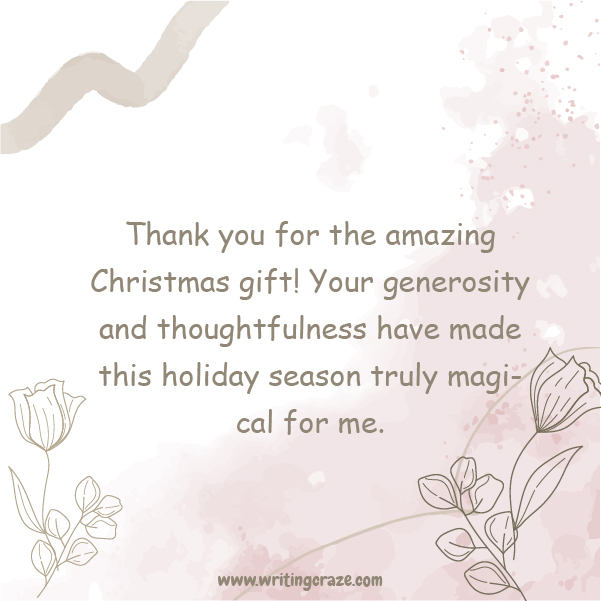 Short Thank You for Christmas Gift Messages Examples
