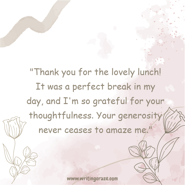 Short Thank You for Lunch Messages Examples