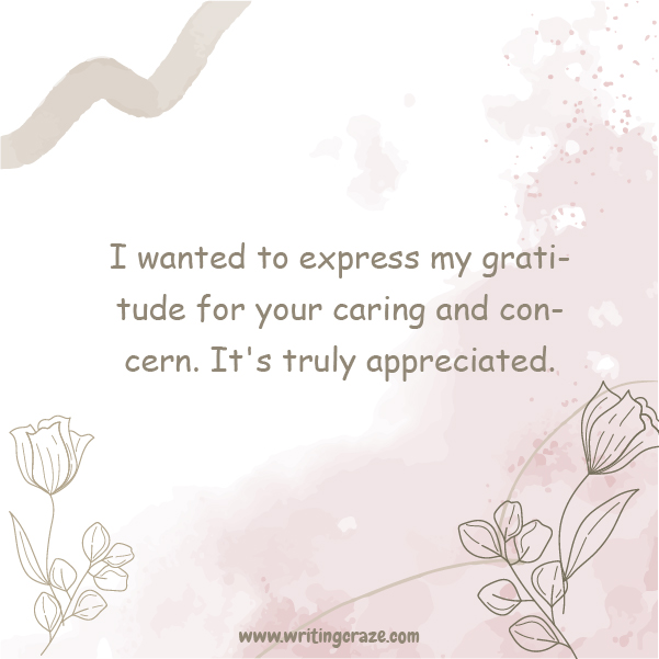 Short Thank You for Your Concern Messages Examples