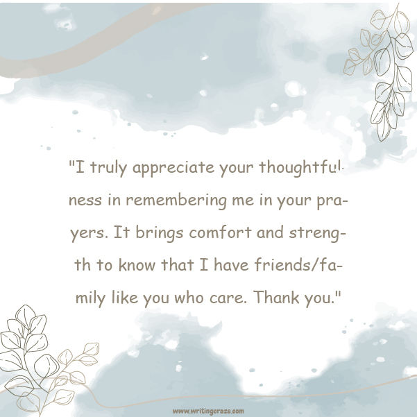 Short Thank You for Your Prayers Guide Examples