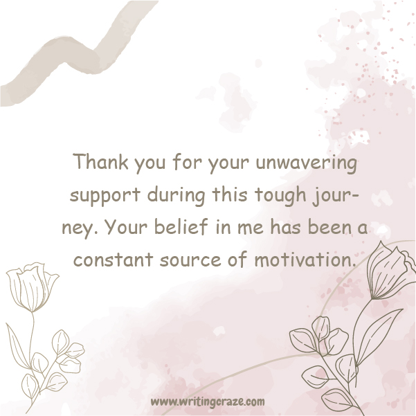 Short Thank You for Your Support During This Difficult Time Messages Examples