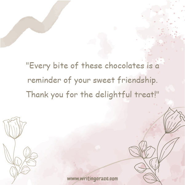 Short Thank You for the Chocolate Examples