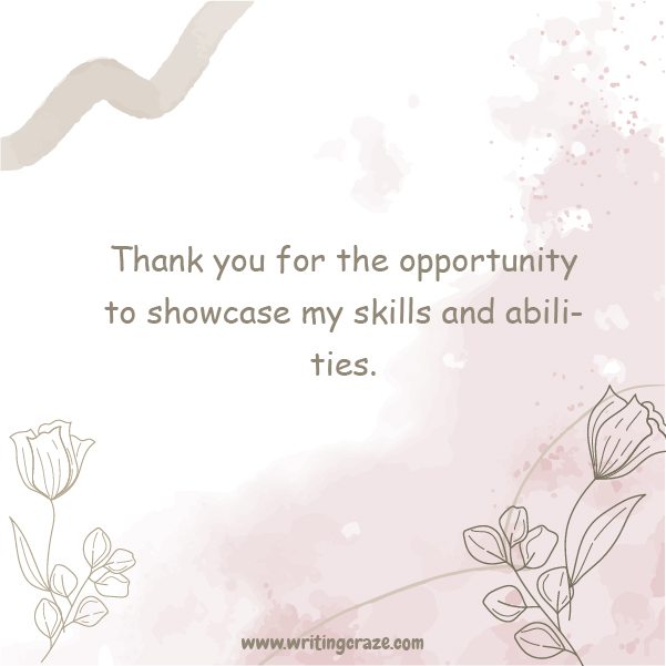 Short Thank You for the Opportunity Messages Examples