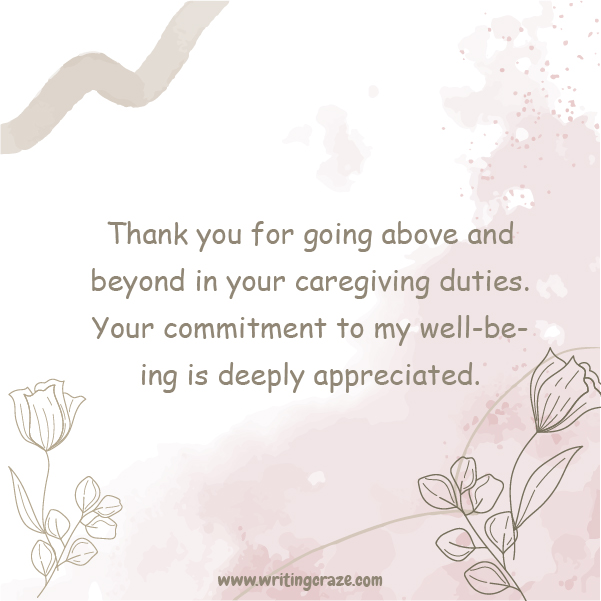 Short Thank You to Caregivers Notes Examples