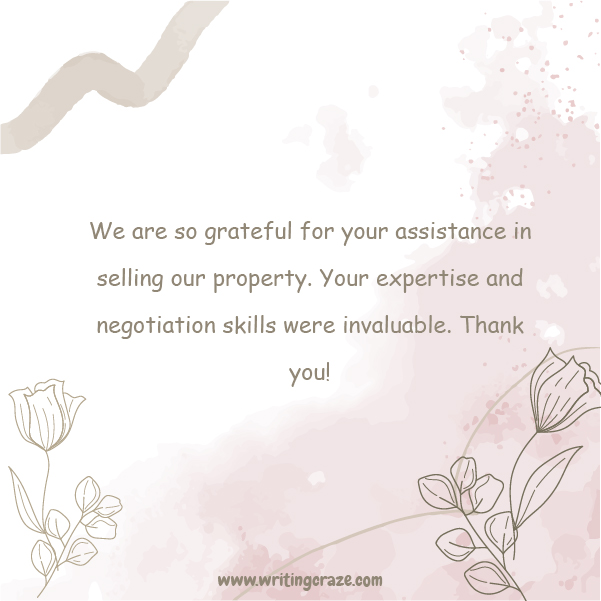 Short Thank Your Real Estate Agent with a Thank You Note Examples