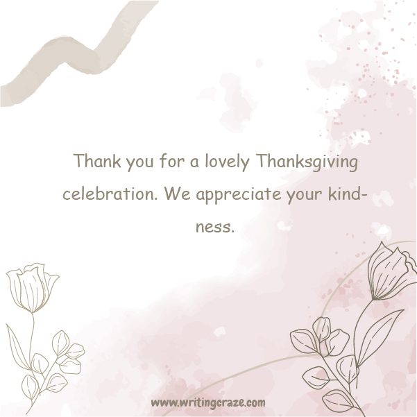 Short Thanking Thanksgiving Day Host Thank Note Examples