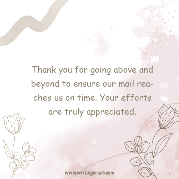 Short Thanking the Mailman Ideas and Thank You Note Examples Examples