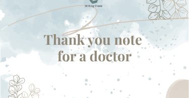 Thank You Note for a Doctor