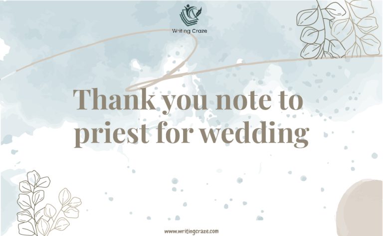 95+ Best Thank You Note to Priest for Wedding Ceremonies