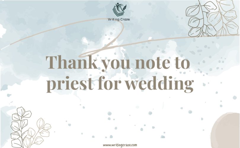Thank You Note to Priest for Wedding