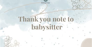 Thank You Note to Your Babysitter