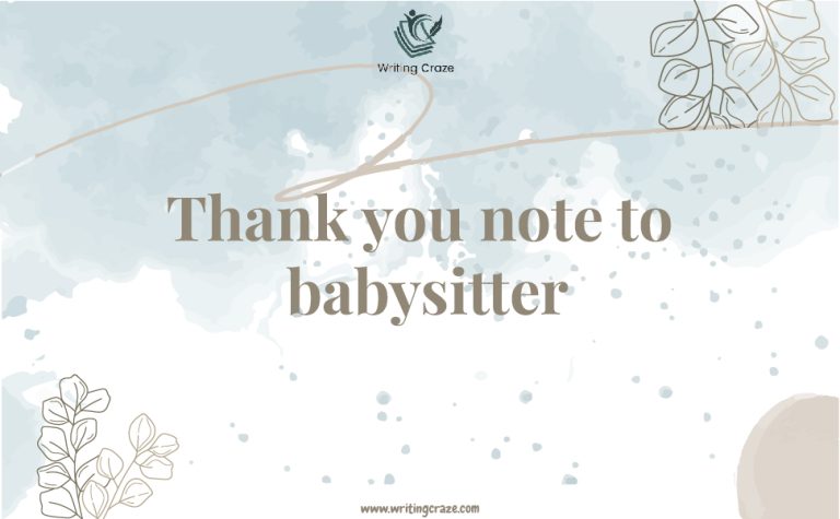91+ Best Thank You Note to Your Babysitter