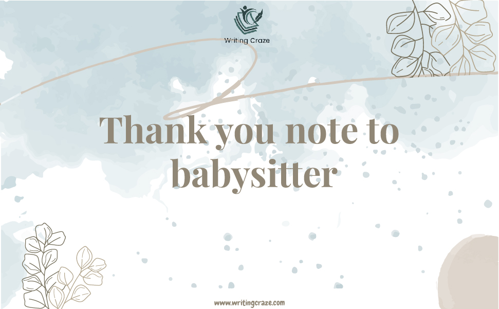 Thank You Note to Your Babysitter