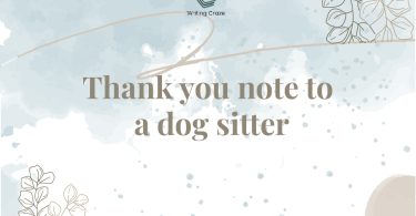 Thank You Note to a Dog Sitter