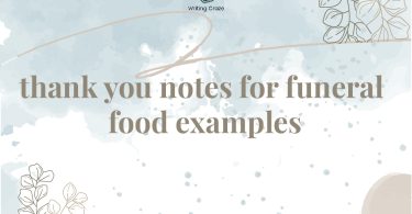 Thank You Notes for Funeral Food Examples