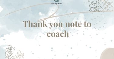 Thank You Notes to Coach