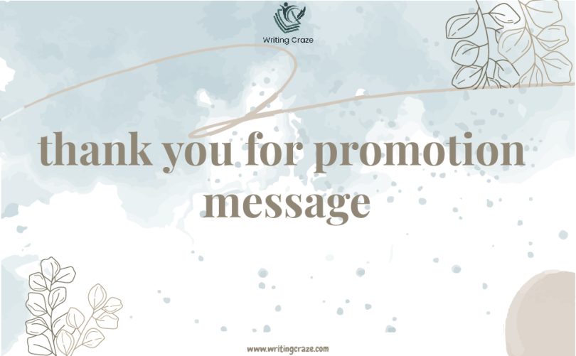 Thank You for Promotion Message