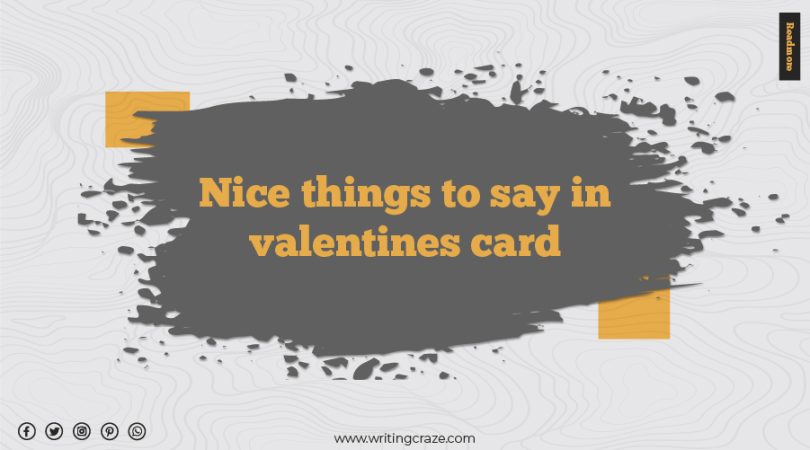 Nice Things in Valentine's Card